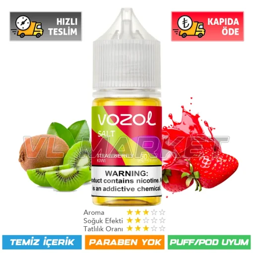 Vozol Likit Strawberry Kiwi Salt 30ml