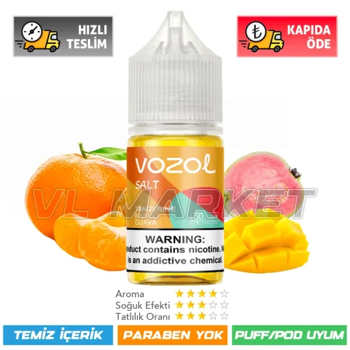 Vozol Likit Tangerine Mango Guava Salt 30ml