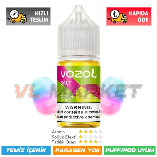 Vozol Likit Cotton Candy Salt 30ml